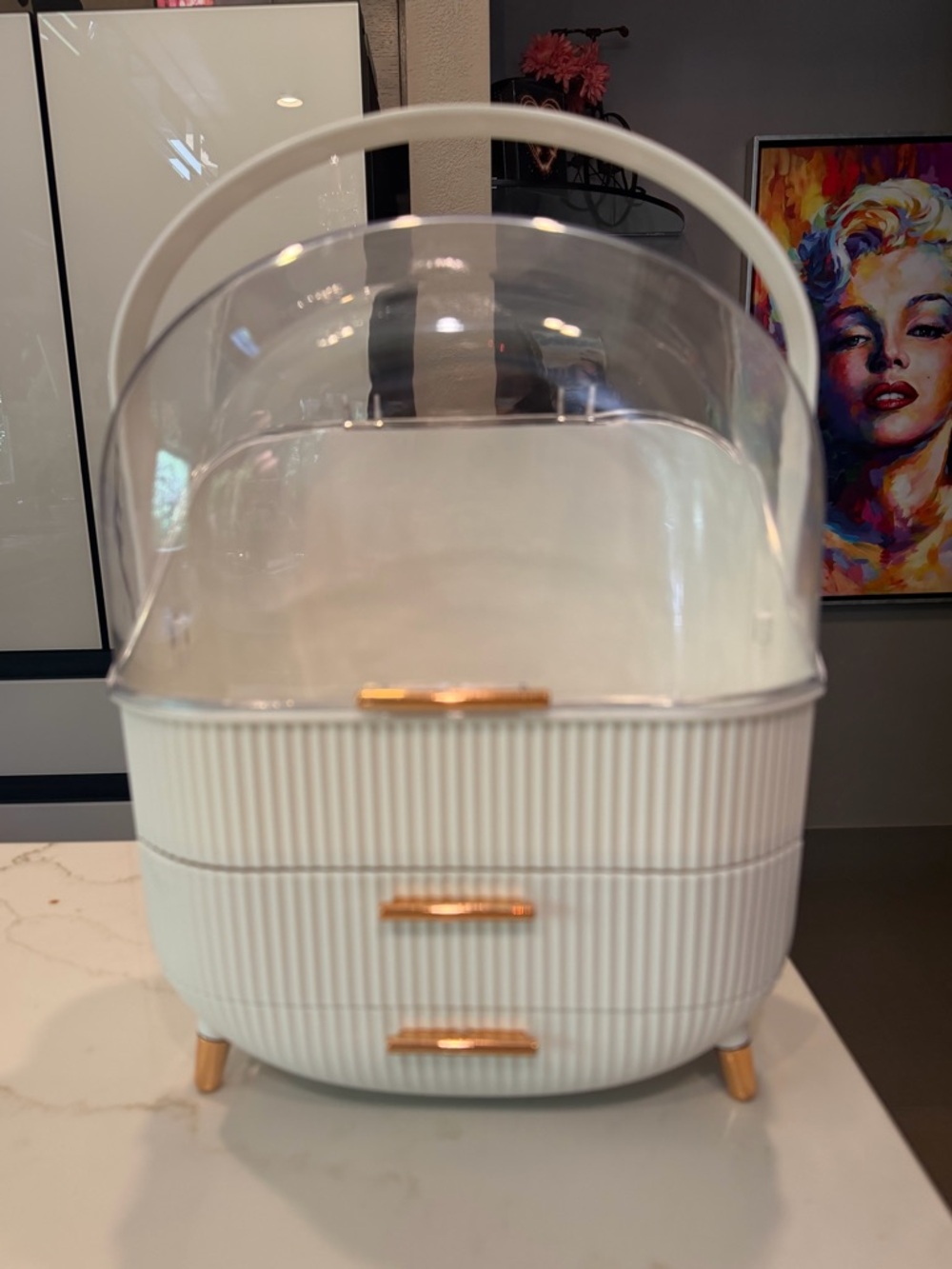 π CANITORON Makeup Organizer, with 2 Drawers and Transparent Cover Display Case - Picture 3 of 12